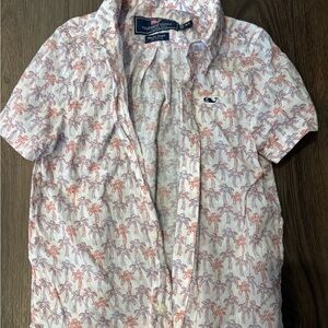 Kids Palm Tree Print Shirt - Red and White